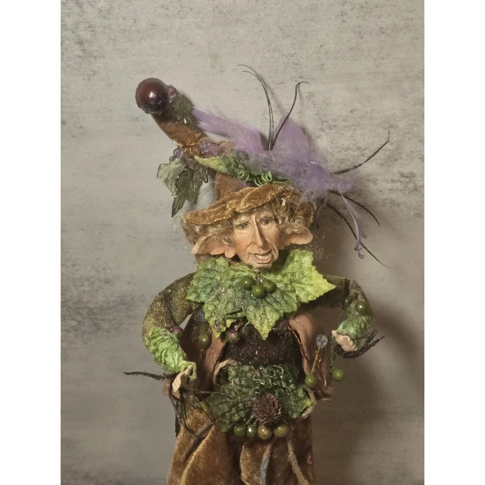Vintage Woodland Elf Gnome 13 Inches Fairy Pixie Green Bendable